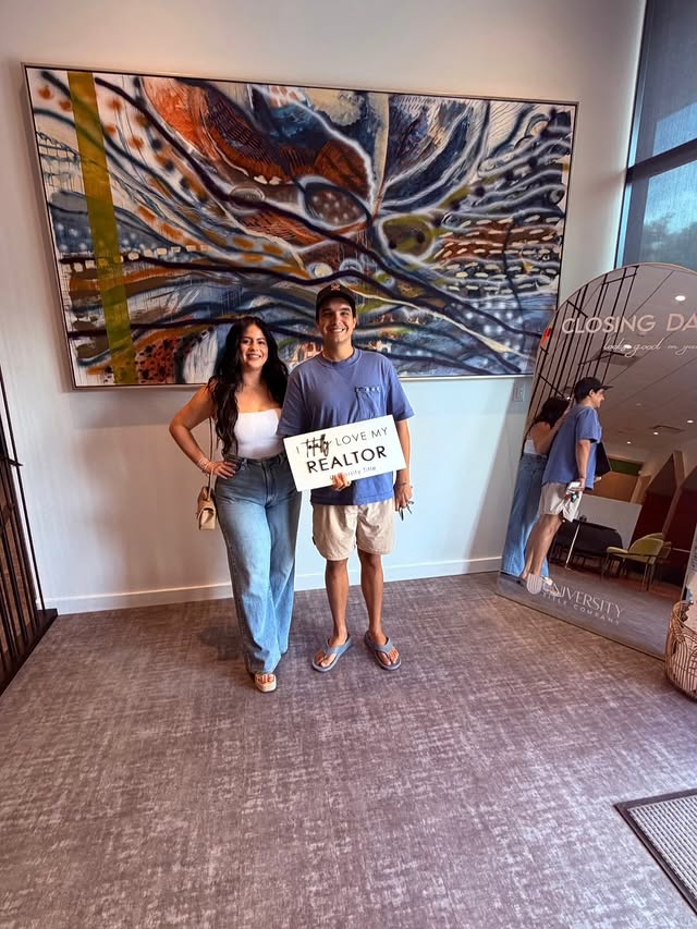Happy sellers at closing day